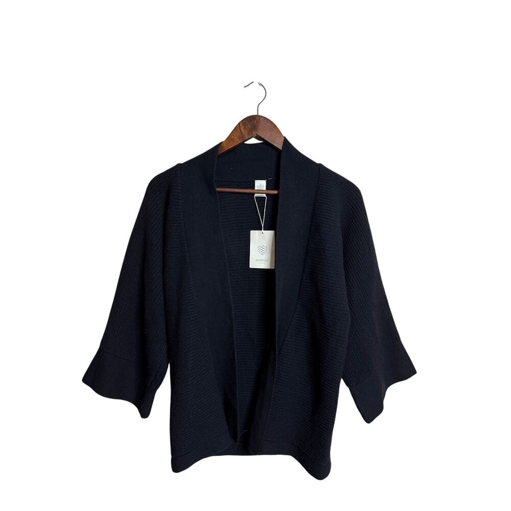 Kinross 100% Cashmere Open Front Kimono Cardigan size S NWT Quiet Luxury